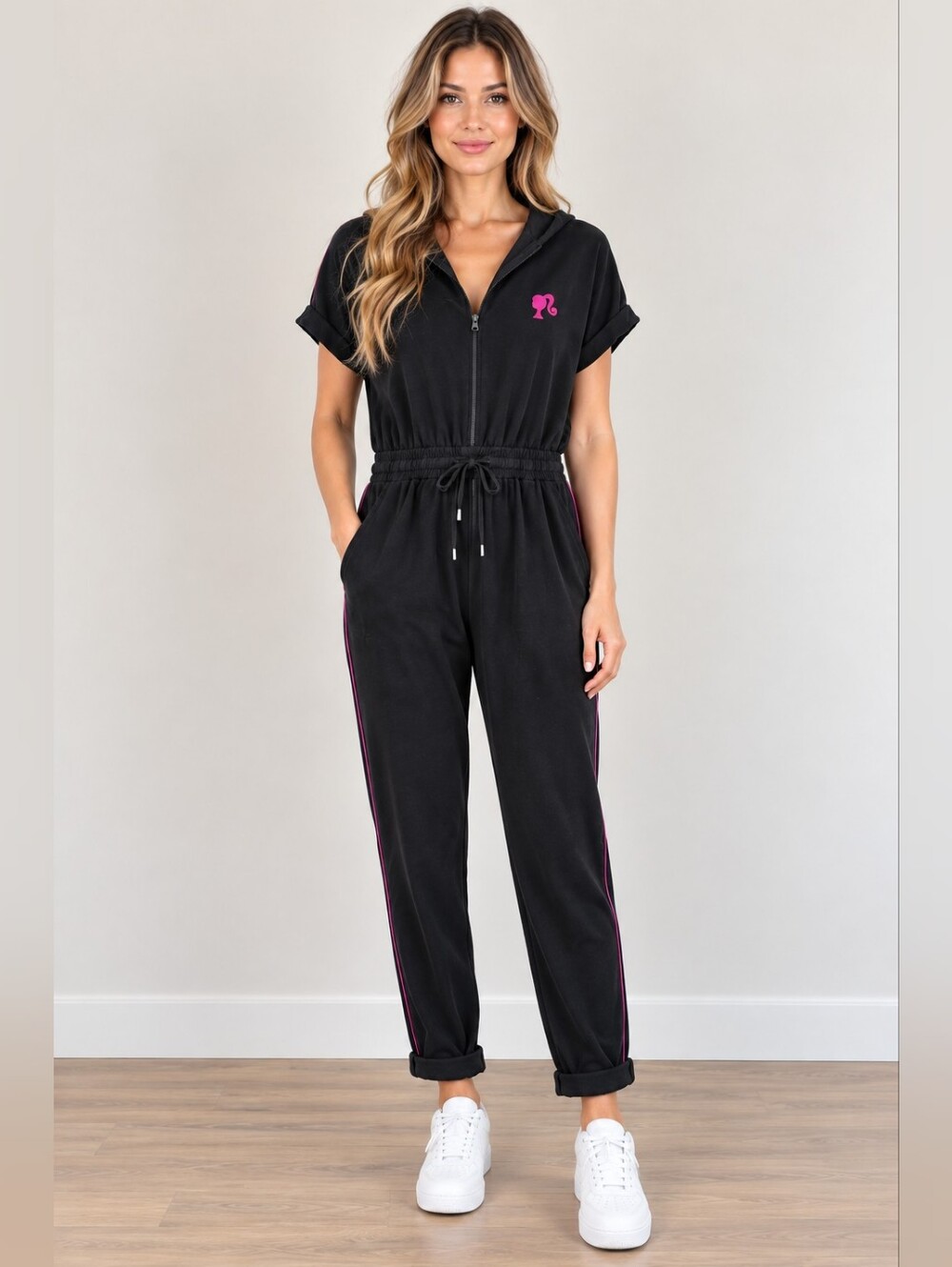 Barbie x Smash + Tess Black Hooded Jumpsuit